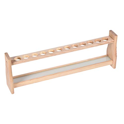 Support en bois pour tubes à essai de 25 ml stable à 12 emplacements précis