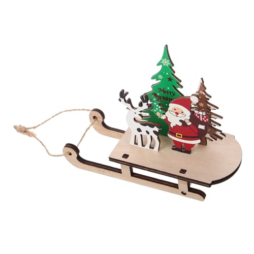 Toyvian Weihnachtsmann Schlitten Figur Aus Holz Festliche...
