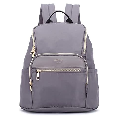 Kah&Kee Backpack Purse for Women Medium Size With Multi-Pocket Nylon Water-Resistant, Grey, Medium Cover