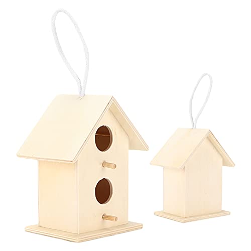 Image of GLOGLOW Bird Nest, Wooden Windproof Cave Hanging Parrot House House for Pet Parrot Budgie Parakeet Cockatoo Canary Finch Dove