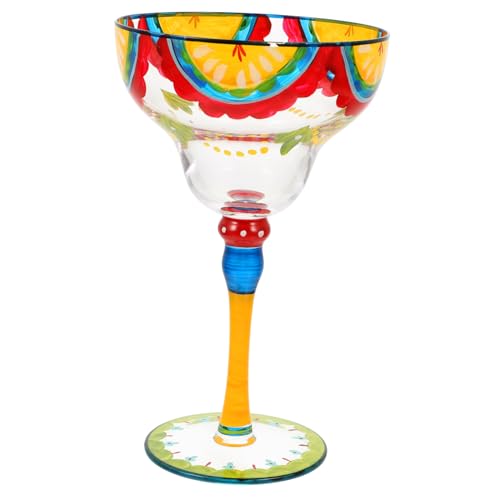 ZUNOXAZ Copa Margarita Pintada de Cristal Transparente para Cócteles Decorativa para Bares y Eventos Vidrio Seguro para Uso Hogar y Celebraciones