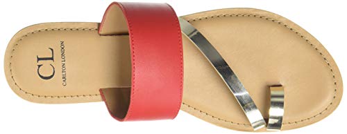 Image of Carlton London Women's Red Flat Sandal