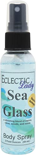 Eclectic Lady Sea Glass Body Spray, Double Strength, 2 ounces, Body Mist for Women with Clean, Light & Gentle Fragrance, Cologne with Soft, Subtle Aroma For Daily Use