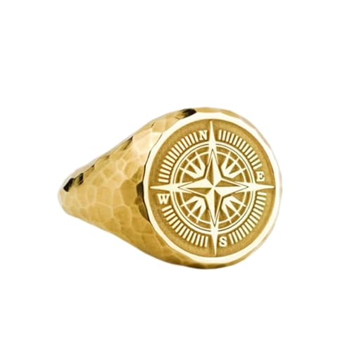 Bague boussole argent sterling et or, le cadeau idéal pour homme