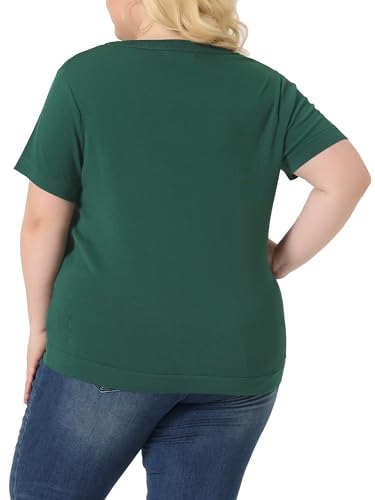 Image of Agnes Orinda Plus Size Women's Pullover Sweaters Soft Tops, Short Sleeves