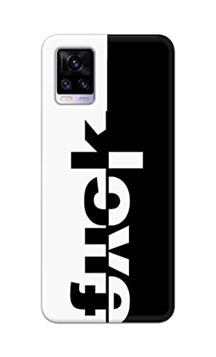 Image of PRINTFIDAA One Words Fukc Love Creative Art Innovative Wonderfull Printed Designer Hard Case for Vivo V20 Back Cover -(e) RPM1003
