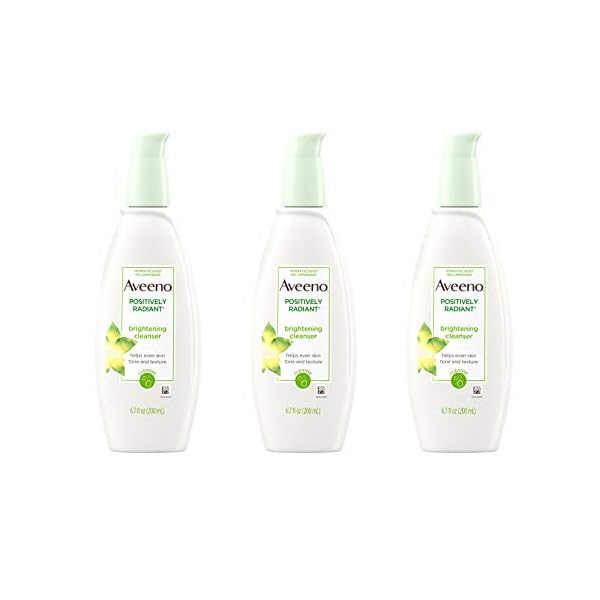 Aveeno-Positively-Radiant-Brightening-Facial-Cleanser-for-Sensitive-Skin-Non-Comedogenic-Oil-Free-Soap-Free-Hypoallergenic-67-fl-oz-Pack-of-3 Aveeno Positively Radiant Brightening Facial Cleanser for Sensitive Skin, Non-Comedogenic, Oil-Free, Soap-Free & Hypoallergenic, 6.7 Fl Oz, Pack of 3