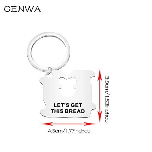 CENWA Let's Get This Bread Bread Bag Clip Keychain Bread Baking Jewelry Sourdough Bread Gift2