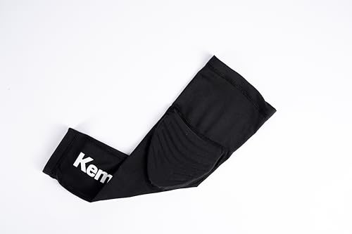 Kempa Arm-Sleeve gepolstert, Arm-Bandage mit Ellenbogen-Schoner für Handball, Volleyball & Co, Armling, unisex für Damen, Herren, Jugendliche, Kinder, schwarz/Weiß