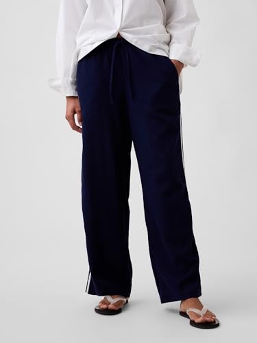 Image of Gap Womens Wide Leg Linen Pull on Pant