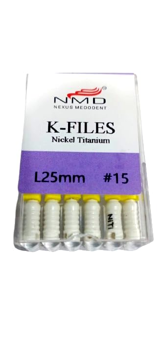 Image of NMD Dental NITI-K-Files (25MM, WHITE(#15 NO)) (Pack of 6pc)