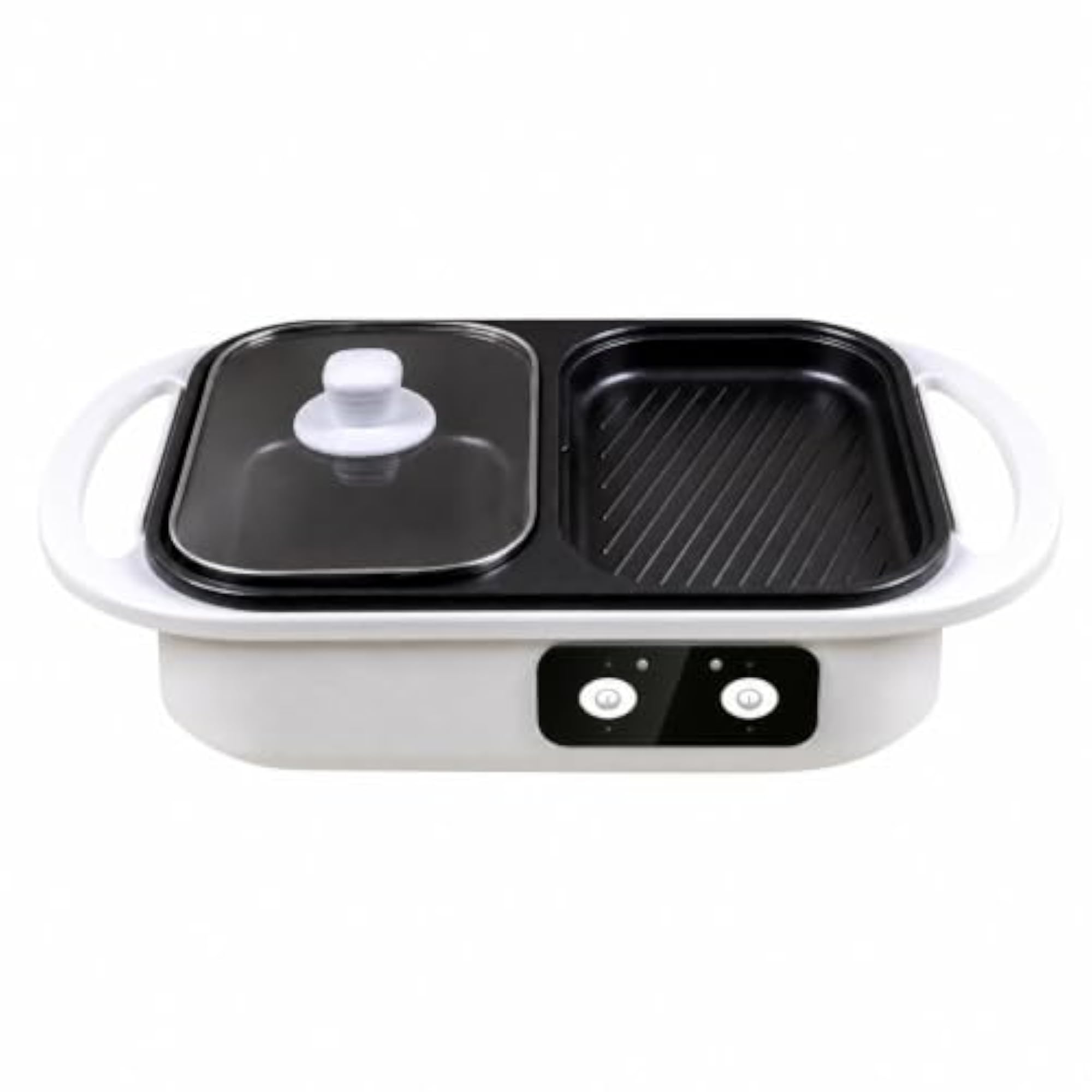 Electric Grill with Hot Pot, Versatile Two-Zone Cooker