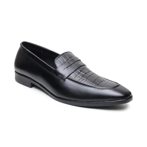 Image of HAYES LONDON Penny Loafers for Men | Genuine Leather Slip-on Shoes | Formal & Casual Comfort Footwear