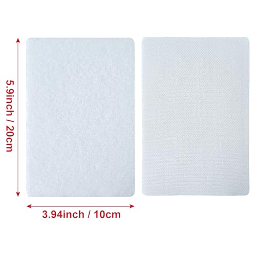 Image of 4x6 inch Hook and Loop Strips with Adhesive, Nylon Heavy Duty Hook and Loop Tape, Excellent Grip, Interlocking Tape,for Sewing, Crafting,DIY,Wall Adhesive Strips - 6 Sets White