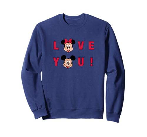 Sweatshirt Mickey and Minnie Love You pull chaud anti-bouloche