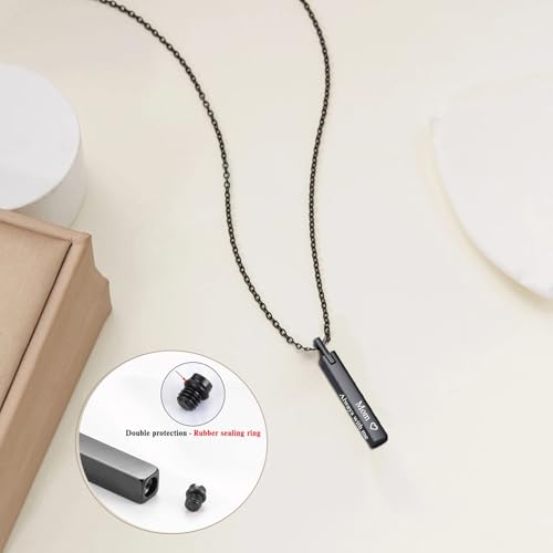 RIPFEVURN Bar Cremation Urn Necklaces for Ashes for Women Men Cube Stainless Steel Cremation Jewelry Human Ashes Holder Memorial Keepsake Pendant4