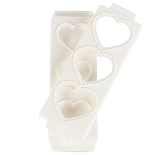 Unique Shaped Ravioli Molds (2 Pack)- Jumbo 3" Hearts- Homemade Filled Pasta Maker- 2 Piece Tray & Press Makes 3 Raviolis At A Time, Super Easy To Use & Clean- Add Fun To Your Next Italian Pasta Night #TOP1