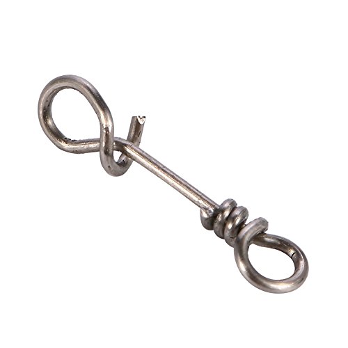 50Pcs Fastach Clips, Fishing Clip Fast Snaps Stainless Steel Fishing Swivel Snap Fishing Snap Fast Clips Fishing Rolling Swivel Snap Swirl Connector Fishing Lures Leaders Accessories(1#)