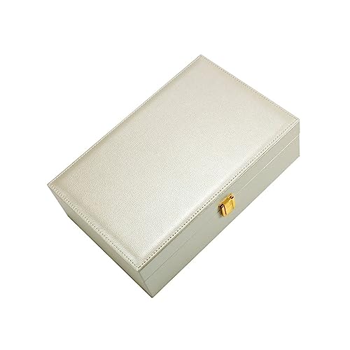 Boîtes bijoux en cuir double rangement pour colliers boucles d'oreilles et montres