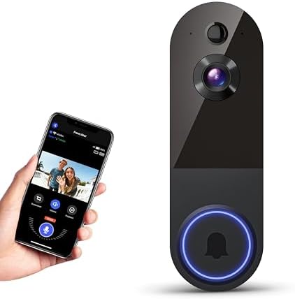 NodeGlow 1080p Wireless Wi-Fi Video Doorbell Camera with Night Vi...