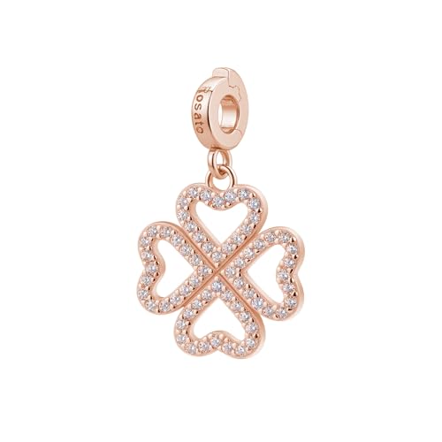 Charm Rosato de plata trébol RZ247: el regalo de la suerte para mujer