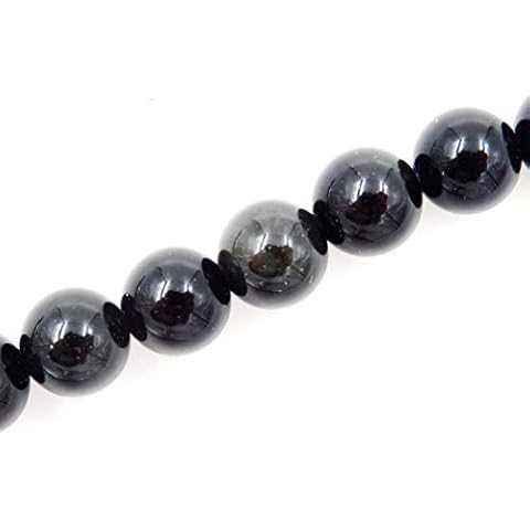 Malahill Gemstone Beads for Jewelry Making, Sold per Bag 5 Strands Inside, Black Obsidian 8mm Cover