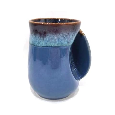 Selamica Porcelain 18oz Novelty Handwarmer Mug, Coffee Mug, Tea Mug, gift for family friends and couple - Blue Cover
