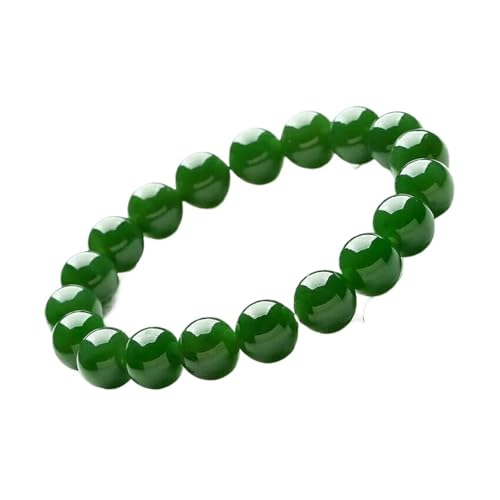 Bracelet en Jade vert pour hommes et femmes avec perles élastiques