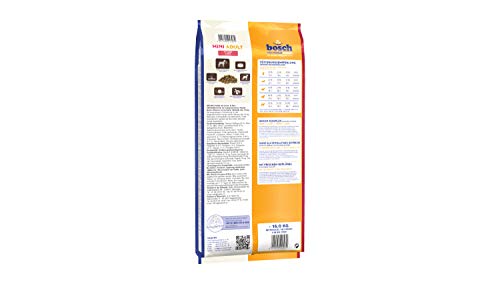 Bosch HPC Mini Adult mit Lamm & Reis | Hundetrockenfutter für ausgewachsene Hunde, 1 x 15 kg & HPC Mini Adult mit frischem Geflügel & Hirse | Hundetrockenfutter für ausgewachsene Hunde, 1 x 3 kg