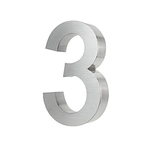 Kobert-Goods 2123 Edelstahl Hausnummer 3D
