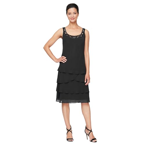 S.L. Fashions Women's Mother of The Bride Jacket Dress with Sequined Cut Out Shoulder2