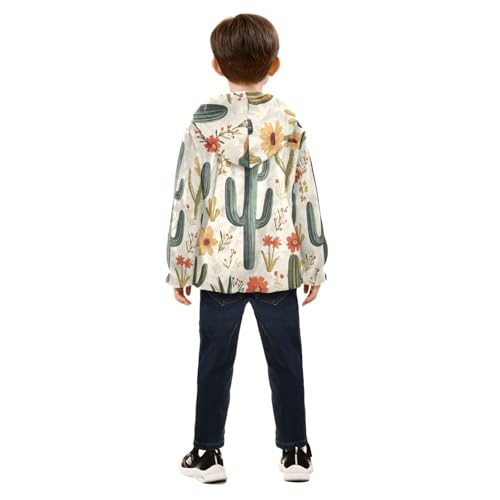 Desert Plants Girls Fleece Jacket Girls Fall Jacket Girls Zip Up Hoodie Girls Sherpa Jacket 2-10T4