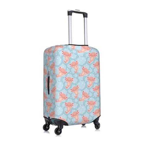 Cartoon Cute Salamander Blue Luggage Cover Protector Anti-Scratch Washable Fits 18-32 Inch Luggage-X-Large3