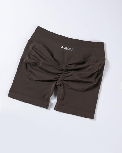 Image of AUROLA Influence Workout Shorts for Women,2.5 3.5 4.5 5.5 6.5 No Roll Up Squat Proof Scrunch Seamless Compression Gym Short