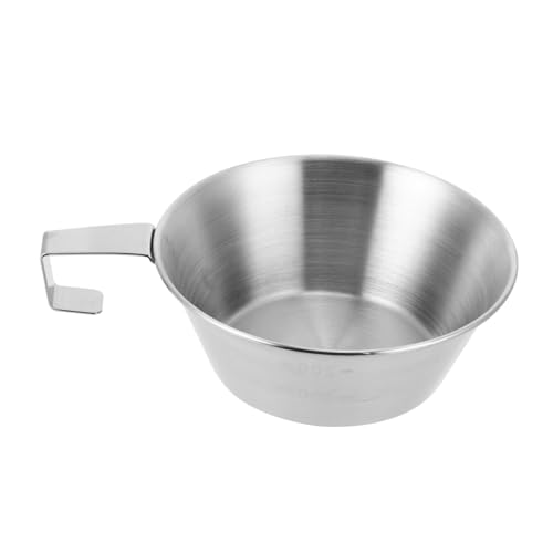 BESTYASH 1Pieza Tazón Inoxidable Con Mango Portátil Para Comidas Utensilios De Cocina De Camping Aleatorio