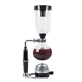 AIZYRLYR Cafetera De Sifón, Tetera De Sifón, Cafetera De Sobremesa De Vidrio con Filtro De Tela Reutilizable, Kit para Preparar Espresso,3 Servings