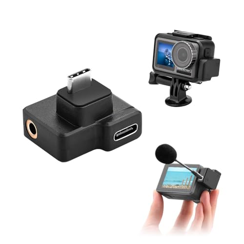 Image of GetZget Mic Adapter for DJI Osmo Action Dual 3.5mm USB-C Adapter Audio Externa Mic Mount Accessories