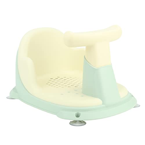 Siège de bain bébé haut de gamme en plastique vert rigide avec dossier pliable