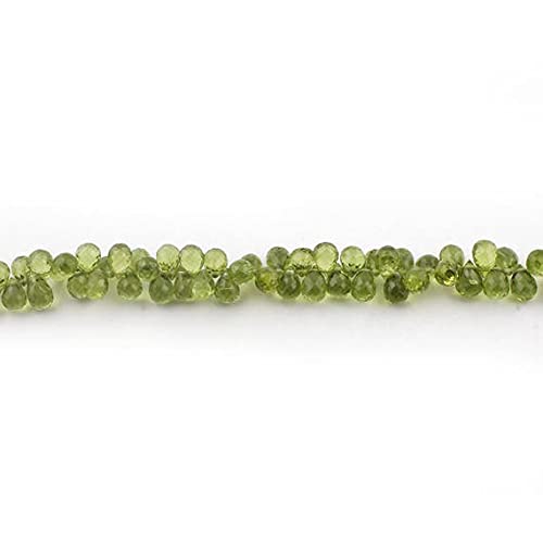 Peridot tear drop beads en briolettes facettées de qualité gemme pour création joaillerie