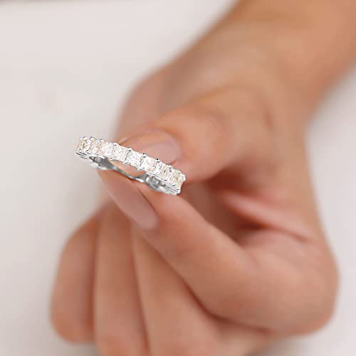 Certified Princess Cut Moissanite Eternity Wedding Band, D-Vs1 Quality, Anniversary Ring - With Ready To Gift Jewelry Box3