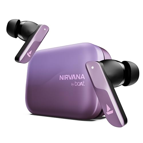 boAt Nirvana X TWS (2025), Knowles Dual Drivers,Hi-Res Audio LDAC,App Support,ENx,Dual Pair,Spatial Audio,Fast Charge, Bluetooth Earbuds, TWS Ear Buds Wireless Earphones with mic (Smoky Amethyst)