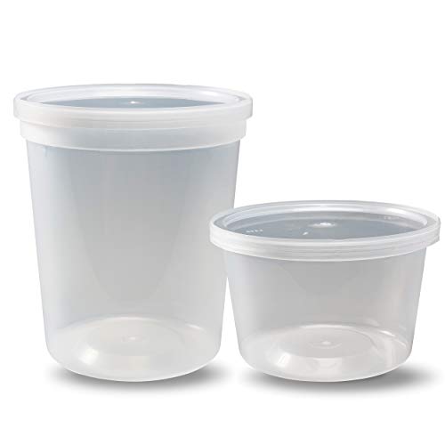Image of DuraHome - Deli Containers with Lids Leakproof - 40 Pack BPA-Free Plastic Microwaveable Clear Food Storage Container Premium Heavy-Duty Quality