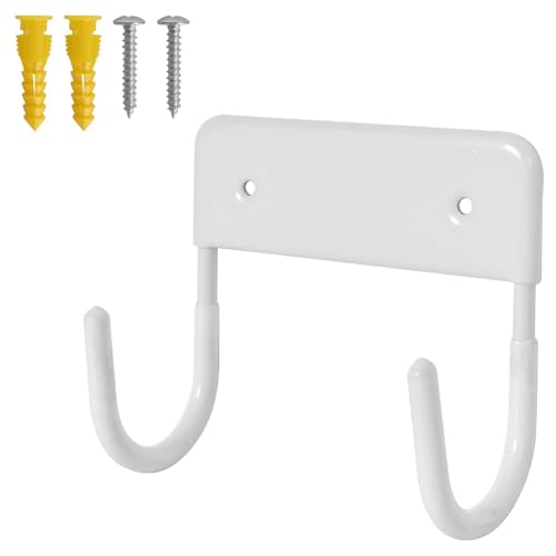 SAVOSWEET Bügelbrett-Aufhänger Wandhalterung,Bügelbretthalter,Langlebiger Bügelbretthaken,Bügelbrett Halter Wand,Bügelbretthalter mit Schrauben,Bügelbretthalterung zur Wandmontage (Weiß)