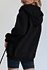 Jhsnjnr Women's Zip Up Hoodies Oversized Long Sleeve Drawstring Y2K Hooded Jackets Sweatshirts Black #4