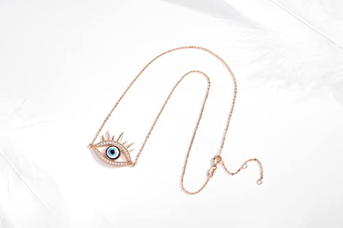 Collier mauvais œil bleu en argent 925 pour femme chic
