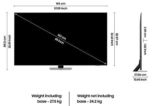 Samsung 163 cm (65 inches) 4K Ultra HD Smart Neo QLED TV QA65QN90CAKLXL (Carbon Silver)