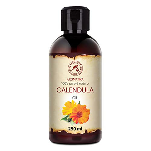Huile de Calendula 250ml - 100% Pur et Naturel - Calendula Officinalis - Huile de Base - Soins du Corps - Massage