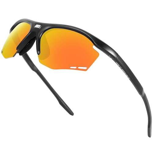 Image of BIRCEN Mens Polarized Sunglasses for Sports: TR90 Lightweight Sun Glasses Wrap Around Shades for Fishing Driving Cycling