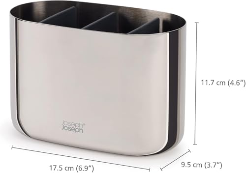 Joseph Joseph EasyStore - Luxus Edelstahl Zahnbürstenhalter Caddy Badezimmer Lagerung, groß- Stahl – Ansicht 6