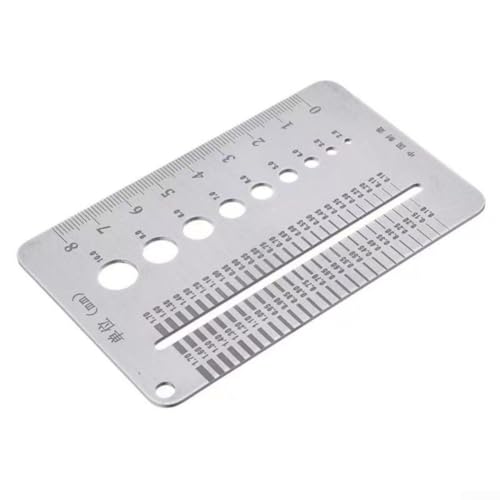 Stainless Steel Metric Drill Bit Gauge 0.1 to 1.7 mm Diameter Ruler Multifunction Gap and Aperture Measuring Instrument for Workshop and On Site Industrial Measurement